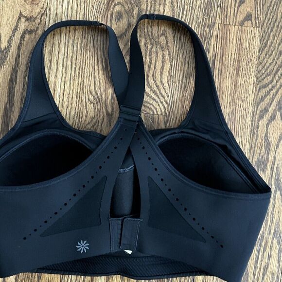 Athleta Phenomena High Impact Sports Bra Size 34DD Black Racerback Sport Support - Picture 4 of 7